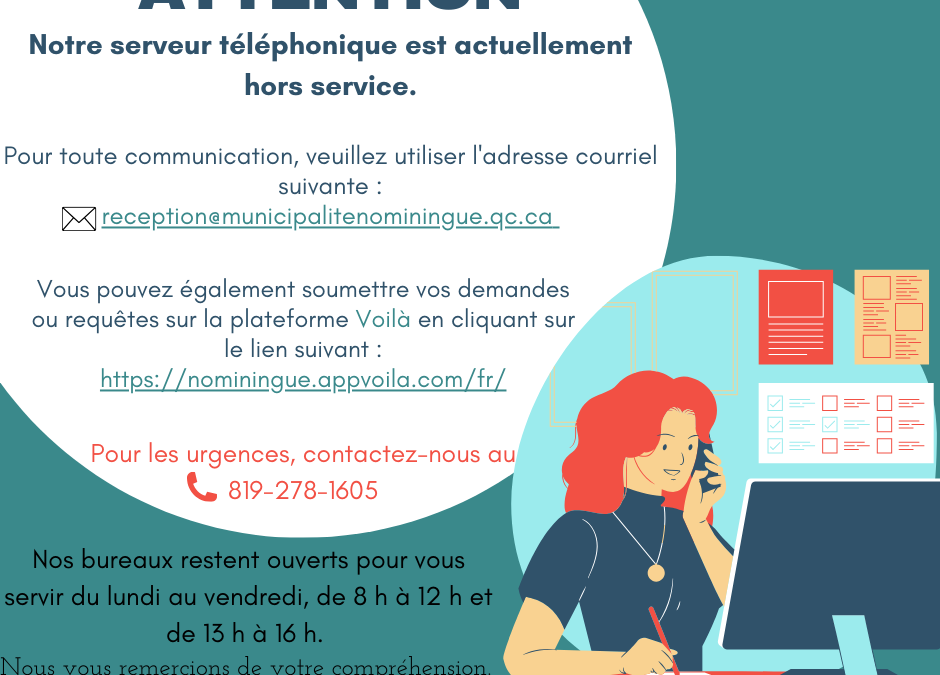 Serveur téléphonique temporairement hors service